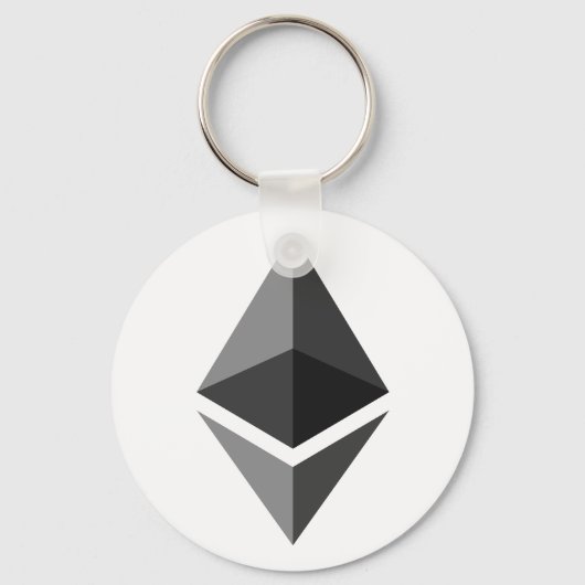 Ethereum Logo Sleutelhanger Eenvoudige grijze witt (Voorkant)