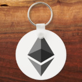 Ethereum Logo Sleutelhanger Eenvoudige grijze witt (Voorkant)