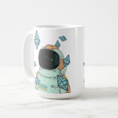 Ethereum naar de maan ETH Space Man Merch Koffiemok (Voorkant links)