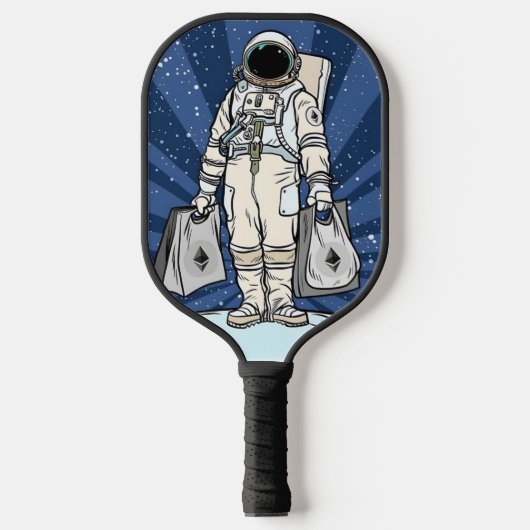 Ethereum naar de maan ETH Space Man Merch Pickleball Paddle (Voorkant)