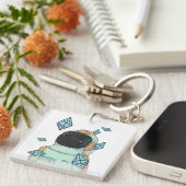 Ethereum naar de maan ETH Space Man Merch Sleutelhanger (Voorkant Rechts)