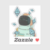Ethereum naar de maan ETH Space Man Merch Sticker (Vel)