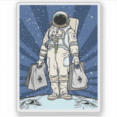 Ethereum naar de maan ETH Space Man Merch Sticker (Voorkant)