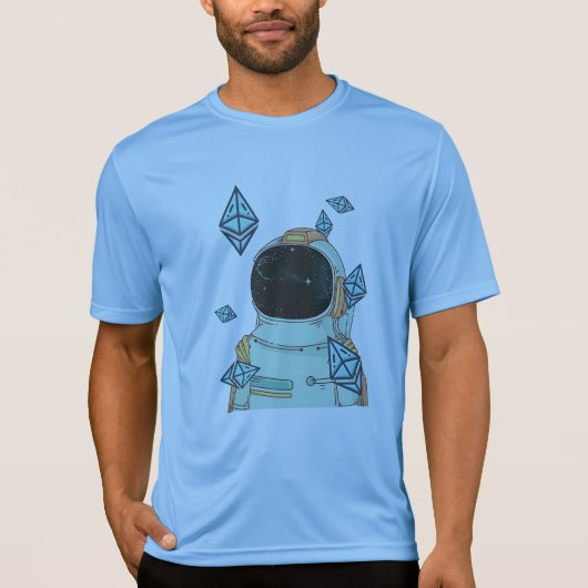 Ethereum naar de maan ETH Space Man Merch T-shirt (Voorkant)