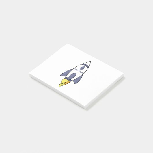 Ethereum naar de motorraket post-it® notes (Schuin)
