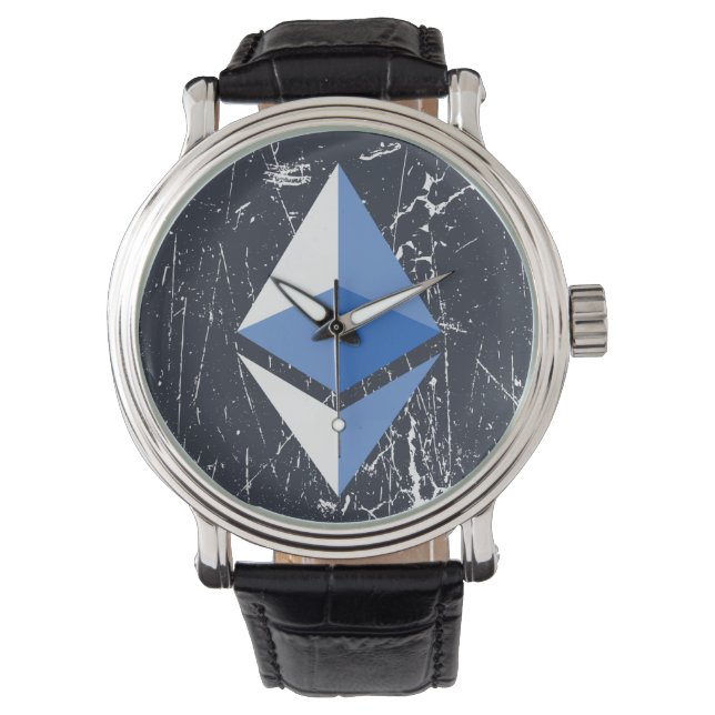 ethereum symbool grunge cryptocurrency geld horloge (Voorkant)