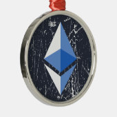 ethereum symbool grunge cryptocurrency geld metalen ornament (Rechts)
