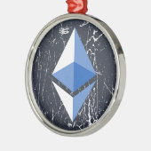 ethereum symbool grunge cryptocurrency geld metalen ornament (Links)