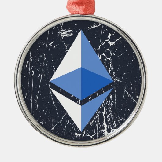 ethereum symbool grunge cryptocurrency geld metalen ornament (Voorkant)