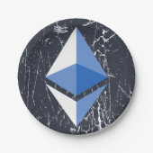 ethereum symbool grunge cryptocurrency geld papieren bordje (Voorkant)