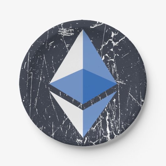 ethereum symbool grunge cryptocurrency geld papieren bordje (Voorkant)