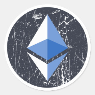 ethereum symbool grunge cryptocurrency geld ronde sticker