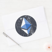 ethereum symbool grunge cryptocurrency geld ronde sticker (Envelop)