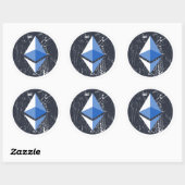 ethereum symbool grunge cryptocurrency geld ronde sticker (Vel)