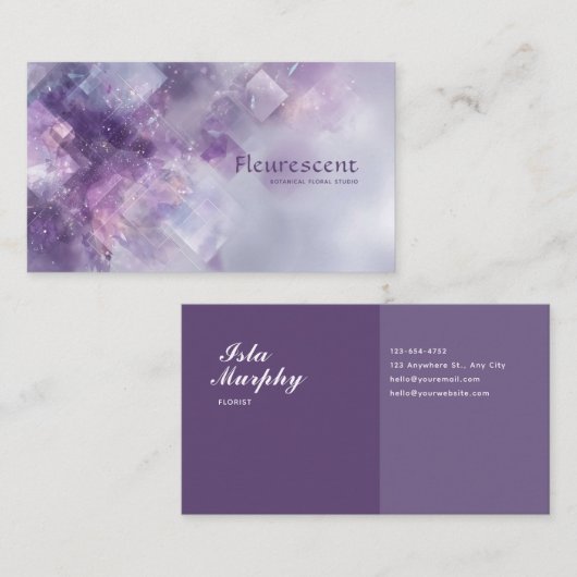 etherisch Abstract amethyst kristal geometrisch Visitekaartje (Voorkant / Achterkant)