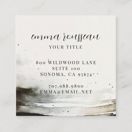 etherisch Abstract Waterverf Visitekaartje (Achterkant)