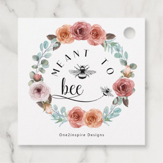 Etherisch, bedoeld om bij te zijn, Blush Peach Flo Bedankjes Labels (Achterkant)