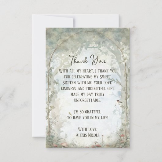 etherisch betoverd bos bedankkaart (Voorkant)