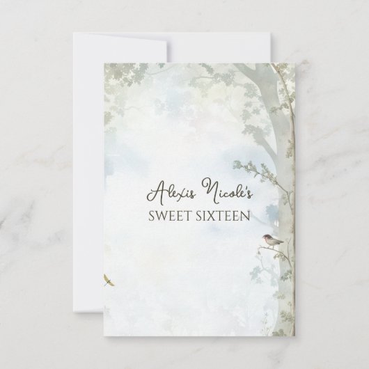 etherisch betoverd bos bedankkaart (Achterkant)