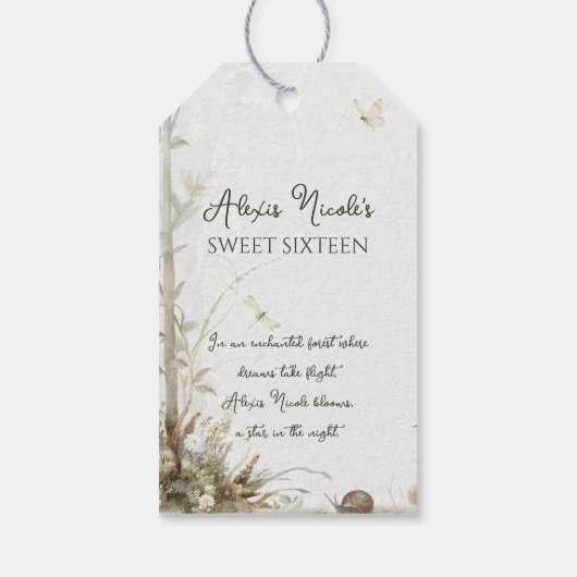 etherisch betoverd bos cadeaulabel (Achterkant)