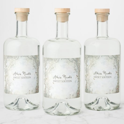 etherisch betoverd bos likeurfles etiket (Flessen)