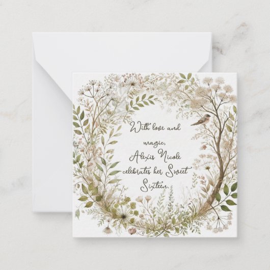 etherisch betoverd bos notitiekaartje (Voorkant)