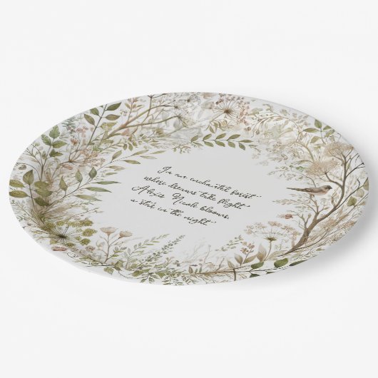 etherisch betoverd bos papieren bordje (Gekanteld)