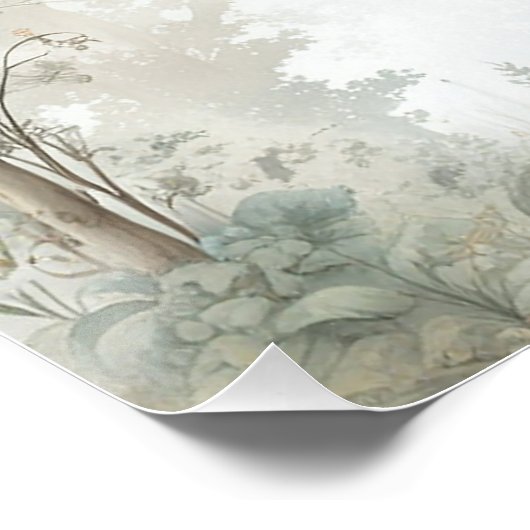 etherisch betoverd bos perfect poster (Hoek)