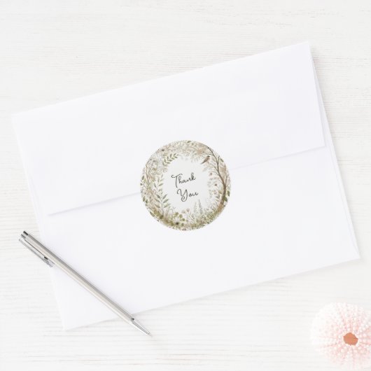 etherisch betoverd bos ronde sticker (Envelop)