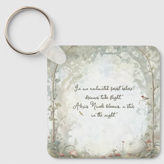 etherisch betoverd bos sleutelhanger (Voorkant)