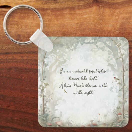 etherisch betoverd bos sleutelhanger (Voorkant)