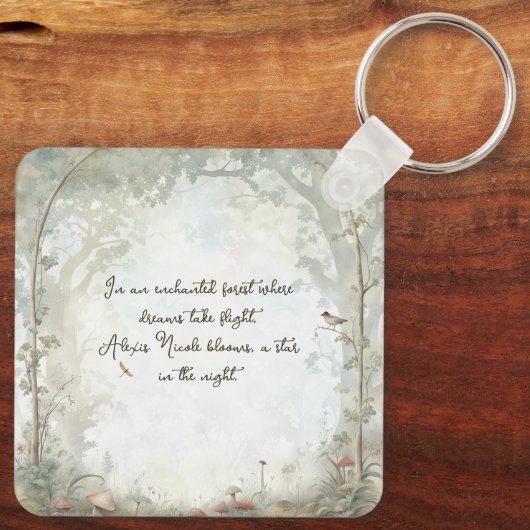 etherisch betoverd bos sleutelhanger (Achterkant)