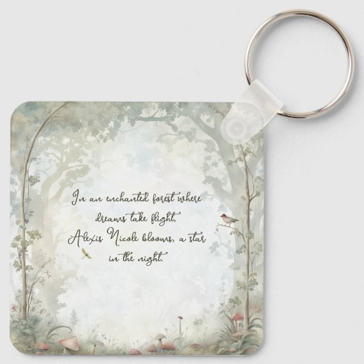 etherisch betoverd bos sleutelhanger (Achterkant)