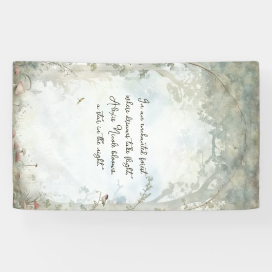 etherisch betoverd bos spandoek (Horizontaal)