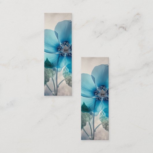 etherisch blauw bloesem Bladwijzer Mini Visitekaartje (Voorkant / Achterkant)
