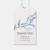 Etherisch blauw | Monogram Dank u bruiloft Cadeaulabel (Voorkant)