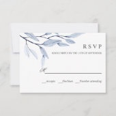 Etherisch blauw | TROUWREACTIE RSVP (Voorkant)