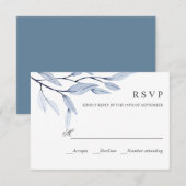 Etherisch blauw | TROUWREACTIE RSVP Kaartje (Voorkant / Achterkant)