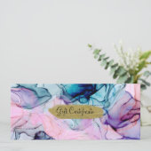 Etherisch Blauwgroen Roze Paars Inky Cadeat Certif Kaart (Staand voorkant)