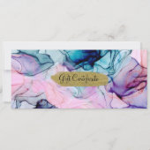 Etherisch Blauwgroen Roze Paars Inky Cadeat Certif Kaart (Voorkant)
