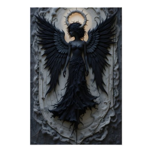 etherisch engelsilhouet perfect poster (Voorkant)