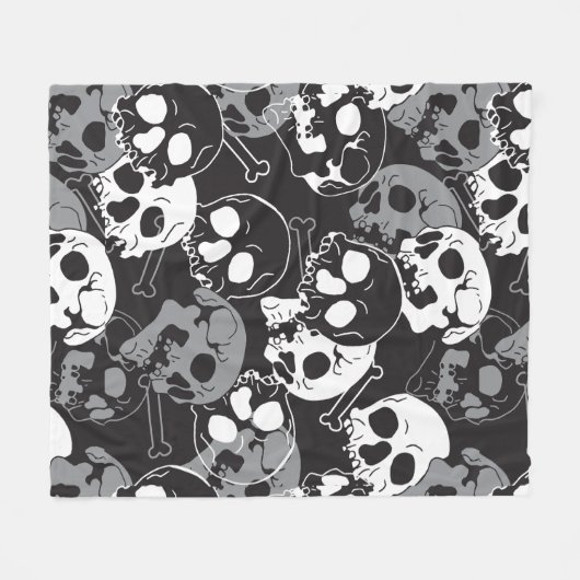 Etherisch Enigma: ingewikkeld schedelontwerp Fleece Deken (Voorkant (Horizontaal))