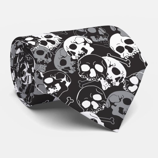 Etherisch Enigma: ingewikkeld schedelontwerp Stropdas (Opgerold)