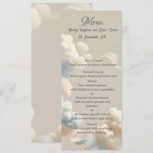 Etherisch Geluksmenu Menu (Voorkant / Achterkant)