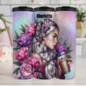 etherisch gevlochten Floral Coffee Sip Thermosbeker