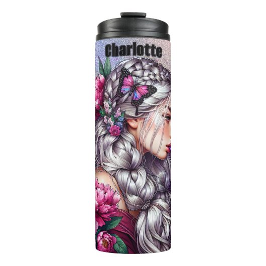 etherisch gevlochten Floral Coffee Sip Thermosbeker (Voorkant)