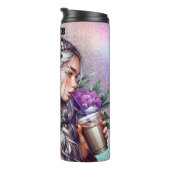 etherisch gevlochten Floral Coffee Sip Thermosbeker (Geroteerd rechts)