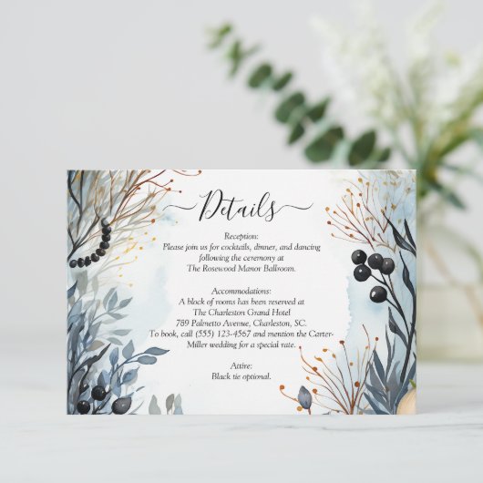 etherisch gevoelig Waterverf sereen gebladerte Informatiekaartje (Staand voorkant)