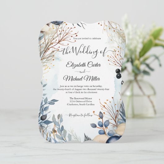 etherisch gevoelig Waterverf sereen gebladerte Kaart (Staand voorkant)