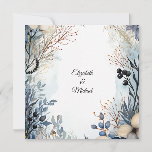 etherisch gevoelig Waterverf sereen gebladerte Kaart (Achterkant)